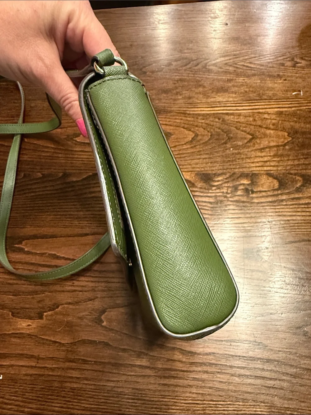kate spade olive green leather crossbody